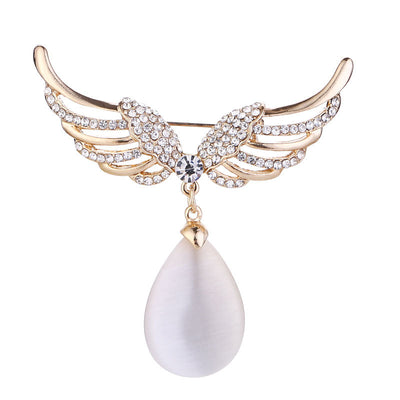 Broche Gota de Agua con Alas de Ángel - Accesorio de Moda para Mujer - Image 5