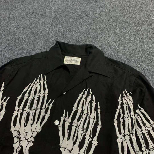 Camisa Casual Ghost Estampada Manga Larga Cuello Puntiagudo Estilo Ins - Image 5