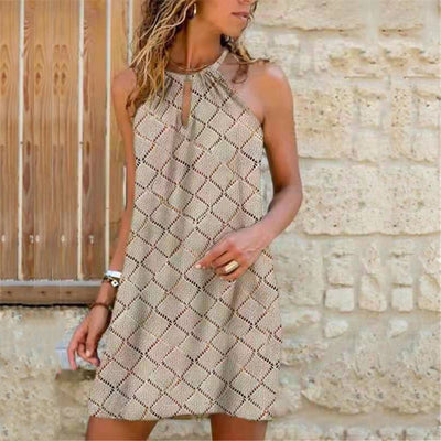 Vestido Elegante con Cuello Halter y Estampado Moderno - Image 15