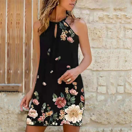 Vestido Elegante con Cuello Halter y Estampado Moderno - Image 11