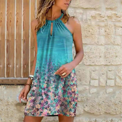 Vestido Elegante con Cuello Halter y Estampado Moderno - Image 7