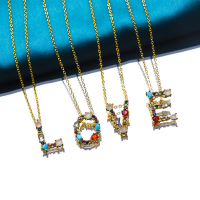 Collar de Letras Hip Hop 26 Letras en Cobre con Incrustación Micro - Image 30