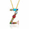 Colar Hip Hop 26 Letras Cobre Micro Cravejado Pingente Letra Corrente Clavícula Z