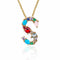 Colar Gargantilha Hip Hop com Pingente de Letra Inlay Cobre 26 Letras S