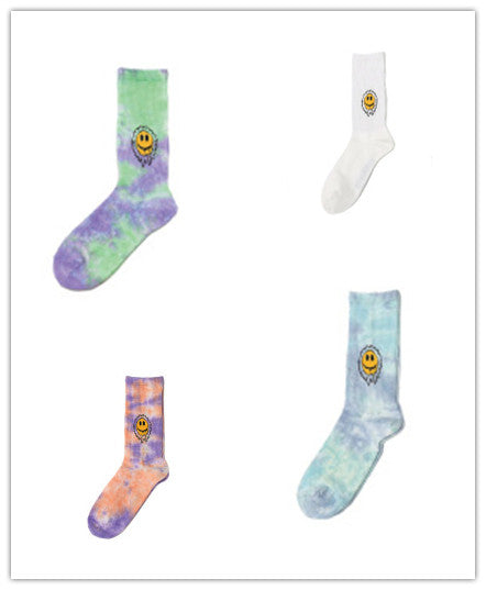 Calcetines Medianos Tie-Dye de Algodón con Diseño Floral - Image 8