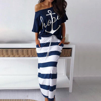 Conjunto Infantil Náutico: Playera y Falda con Estampa de Ancla - Image 16