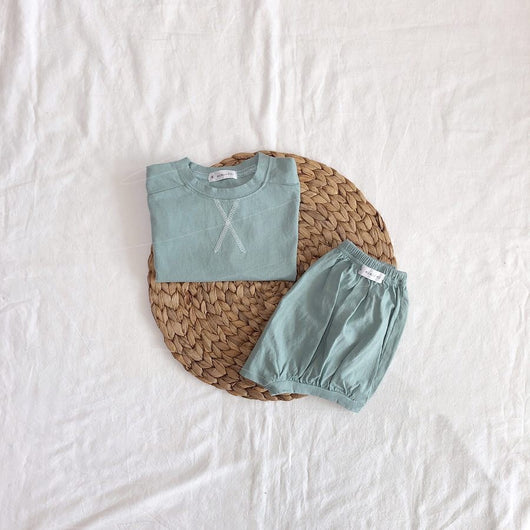 Conjunto de Playera Suelta Estilo Occidental Coreano - Cuello Redondo Transpirable