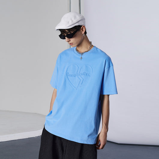 Camiseta Holgada de Verano con Estampado en Relieve - Diseño Niche Split Love - Image 12