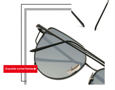 Gold metal cat-eye sunglasses with pink mirrored lenses on a white background. - Image 13