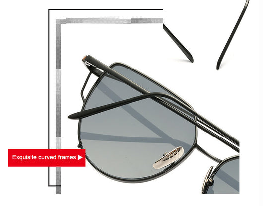Gold metal cat-eye sunglasses with pink mirrored lenses on a white background. - Image 13