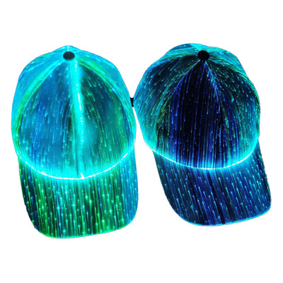 Gorro Luminoso LED de Fibra Óptica para Parejas Negro y Blanco - Image 11