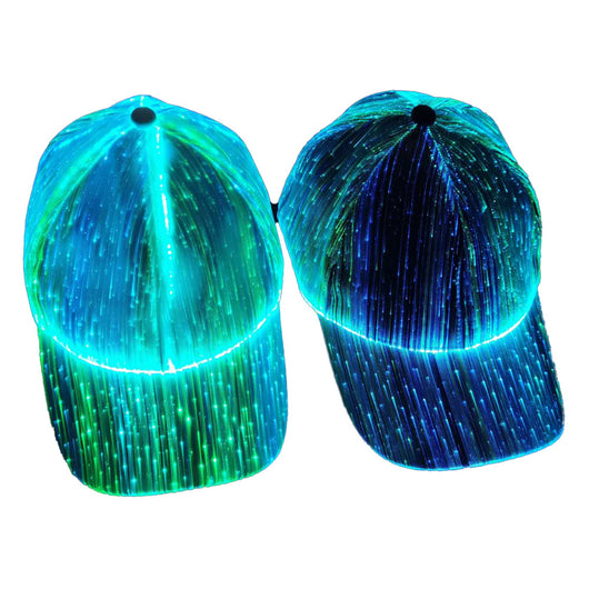 Gorro Luminoso LED de Fibra Óptica para Parejas Negro y Blanco - Image 11