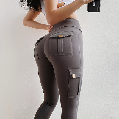Pantalones Deportivos Ajustados para Mujer con Bolsillos y Tela Elástica - Image 8