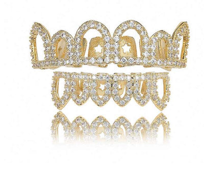 Set de Dientes de Oro con Diamantes Europeos - Carillas Dentales de Lujo Negro y Dorado - Image 9
