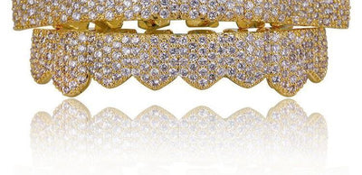 Set de Dientes de Oro con Diamantes Europeos - Carillas Dentales de Lujo Negro y Dorado - Image 10