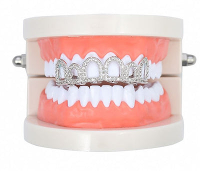Set de Dientes de Oro con Diamantes Europeos - Carillas Dentales de Lujo Negro y Dorado - Image 3
