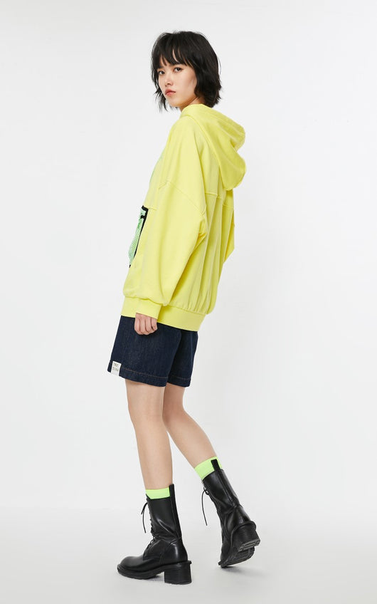 Sudadera Suelta con Capucha y Diseño de Malla ONLY Ole - Estilo Letter para Mujer - Image 8
