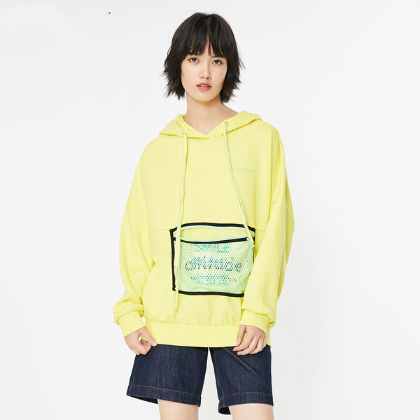 Sudadera Suelta con Capucha y Diseño de Malla ONLY Ole - Estilo Letter para Mujer