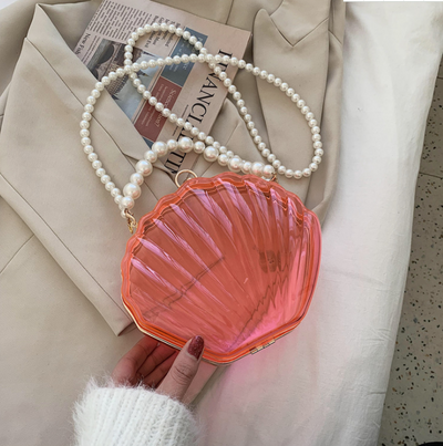 Bolsa Transparente de Perlas Estilo Occidental - Bolso de Hombro Retro con Textura