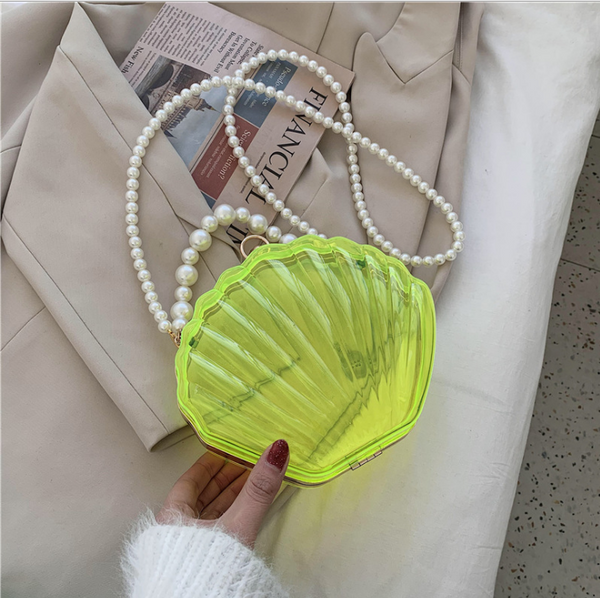 Bolsa Transparente de Perlas Estilo Occidental - Bolso de Hombro Retro con Textura
