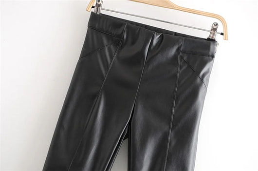 Pantalones de Cuero Ajustados para Otoño e Invierno - Image 8