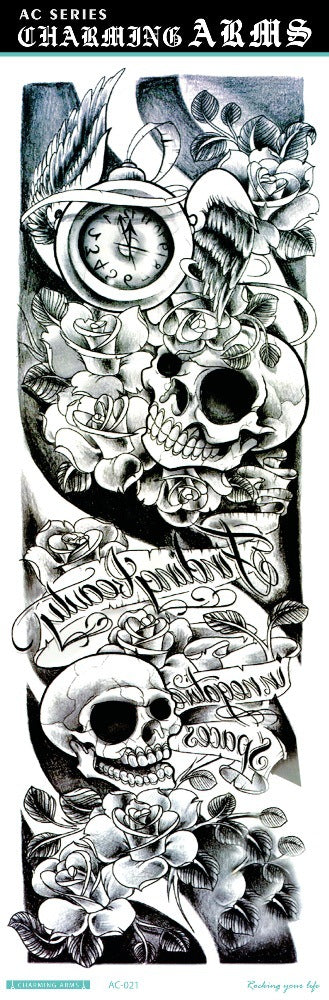 Tatuajes Temporales Impermeables de Larga Duración - Diseños de Calavera, Dragón y Carpa - Image 45