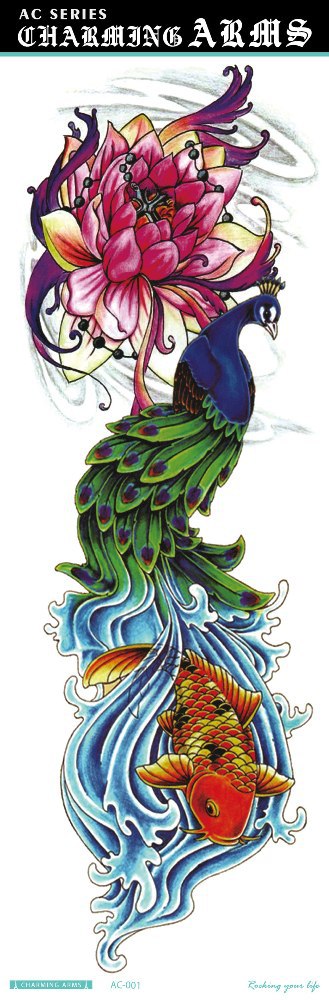 Tatuajes Temporales Impermeables de Larga Duración - Diseños de Calavera, Dragón y Carpa - Image 53