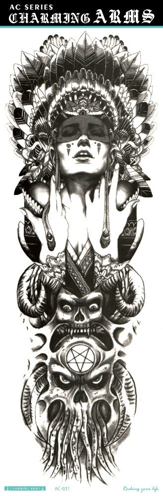 Tatuajes Temporales Impermeables de Larga Duración - Diseños de Calavera, Dragón y Carpa - Image 66