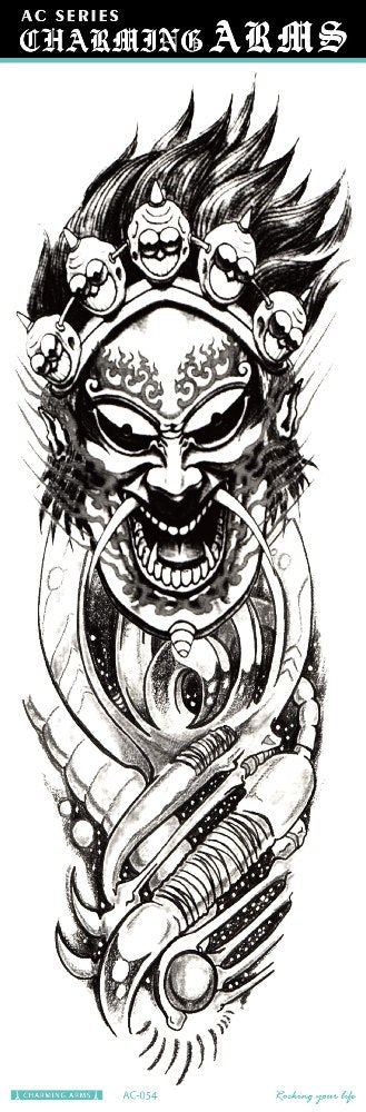 Tatuajes Temporales Impermeables de Larga Duración - Diseños de Calavera, Dragón y Carpa - Image 71