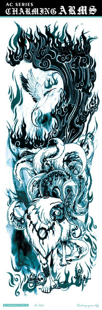 Tatuajes Temporales Impermeables de Larga Duración - Diseños de Calavera, Dragón y Carpa - Image 15