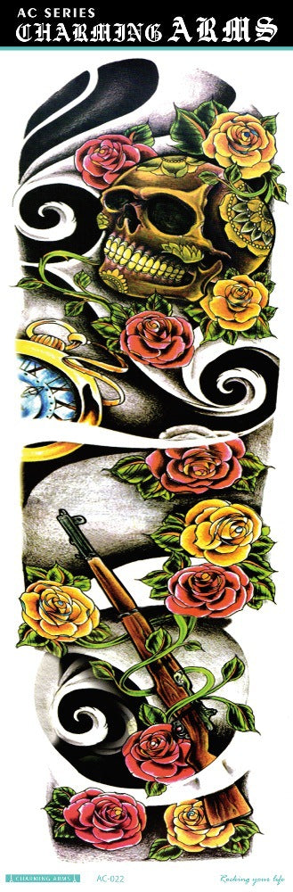 Tatuajes Temporales Impermeables de Larga Duración - Diseños de Calavera, Dragón y Carpa - Image 20