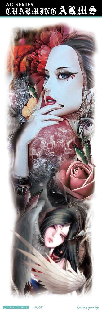 Tatuajes Temporales Impermeables de Larga Duración - Diseños de Calavera, Dragón y Carpa - Image 38