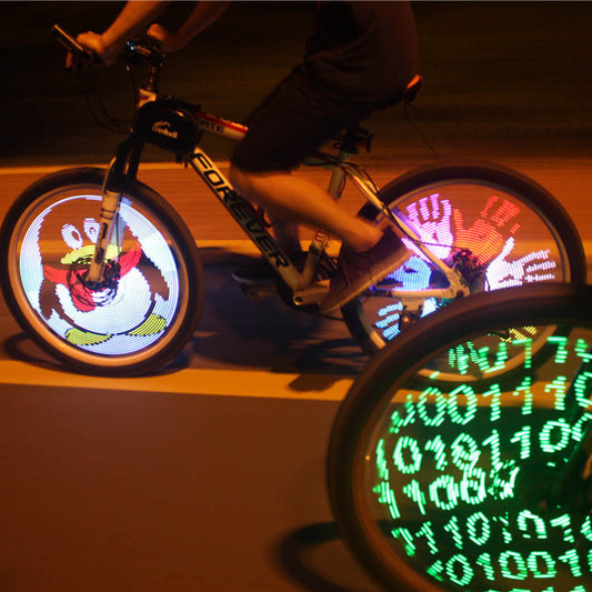 Luces LED Programables para Ruedas de Bicicleta Eléctrica - 128 Modos de Imagen