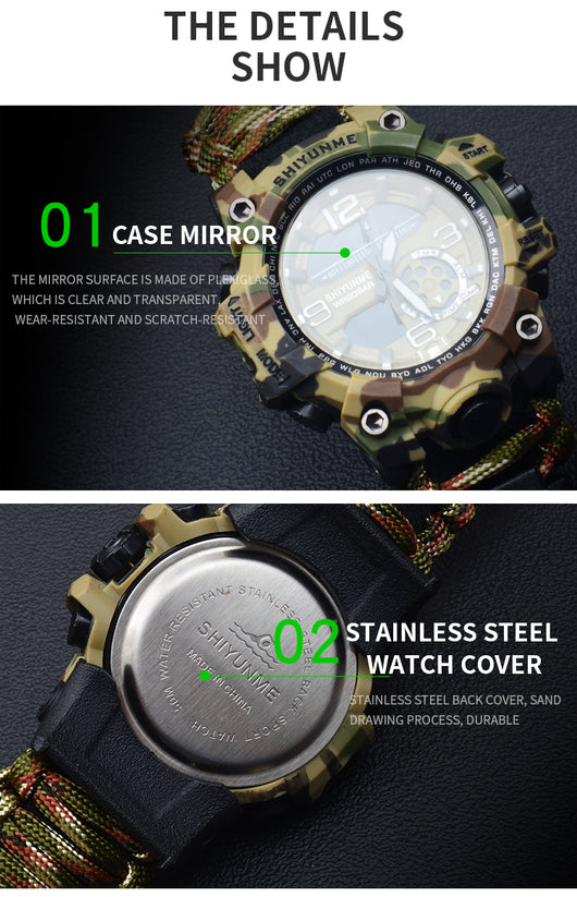 Reloj Deportivo Multifunción con Silbato de Emergencia y Brújula - Image 8