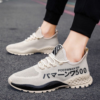 Zapatillas Deportivas Huecas Transpirables para Hombre - Estilo Coreano Blancas Casual