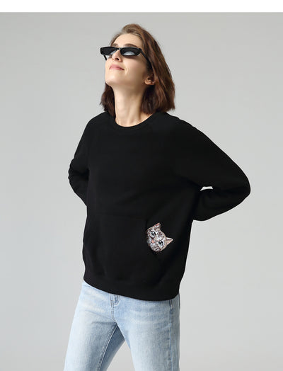 Suéter Suelto con Bordado Primavera - Blusa Cuello Redondo Mujer Otoño - Image 9