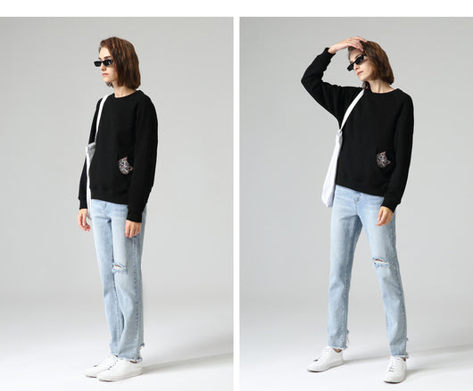 Suéter Suelto con Bordado Primavera - Blusa Cuello Redondo Mujer Otoño - Image 10