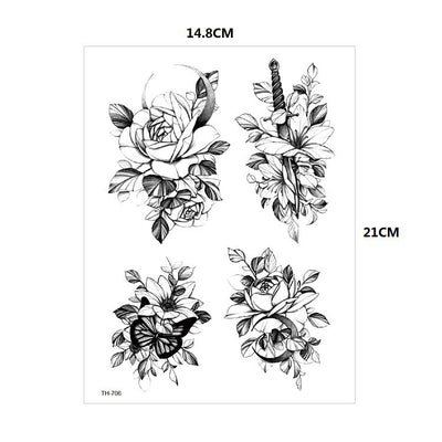 Tatuajes Temporales Impermeables Diseños Old School - Zorro, Gato, Calavera y Hechizo - Image 4