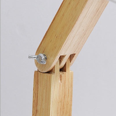 Lámpara de Mesa de Madera con Pantalla de Tela para Lectura - Image 9