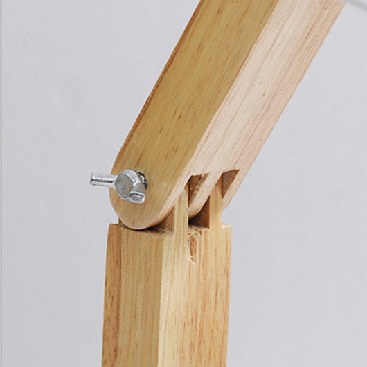 Lámpara de Mesa de Madera con Pantalla de Tela para Lectura - Image 9