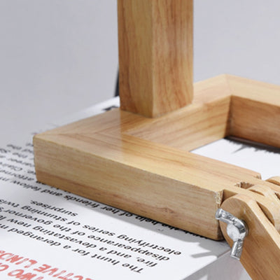 Lámpara de Mesa de Madera con Pantalla de Tela para Lectura - Image 10