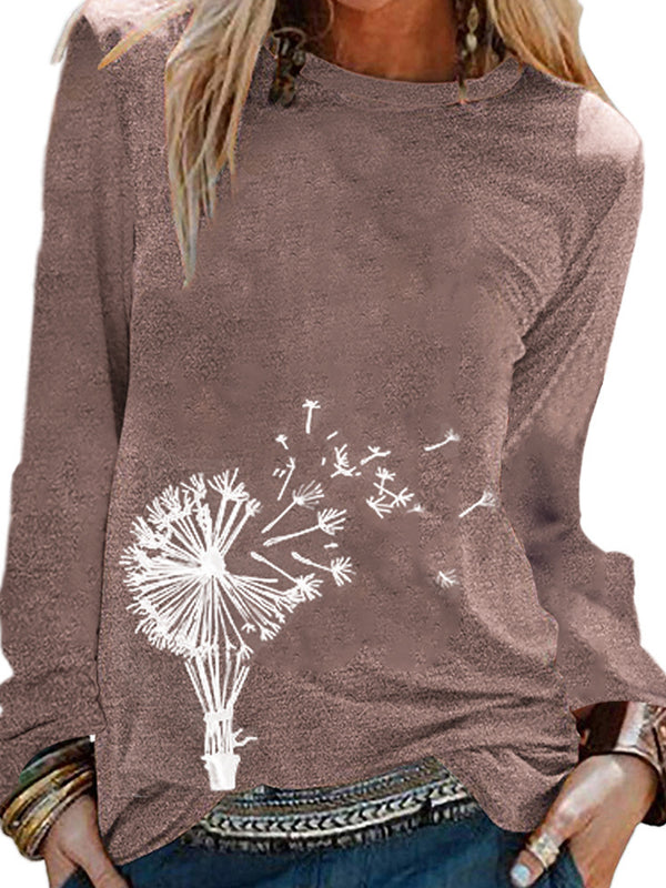 Camiseta Casual Estampado Floral para Mujer