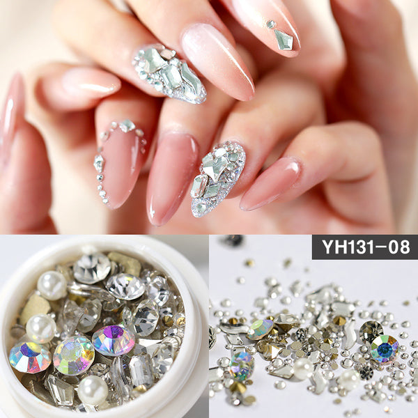 Cristales y Diamantes para Decoración de Uñas - Diseños Variados con Base Plana