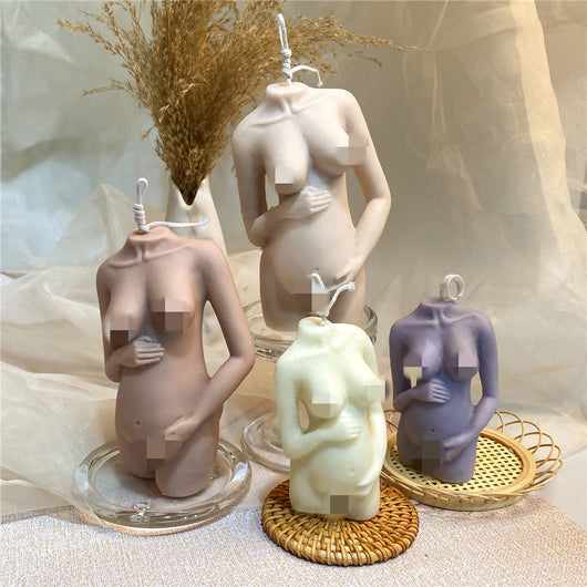 Molde de Vela Aromática Embarazada con Hombro Inclinado - Molde para Velas, Jabones y Pasteles - Image 3
