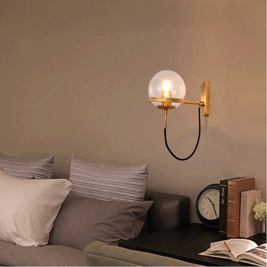 Lámpara de Pared Esfera de Vidrio Estilo Retro para Hoteles y Dormitorios - Image 8