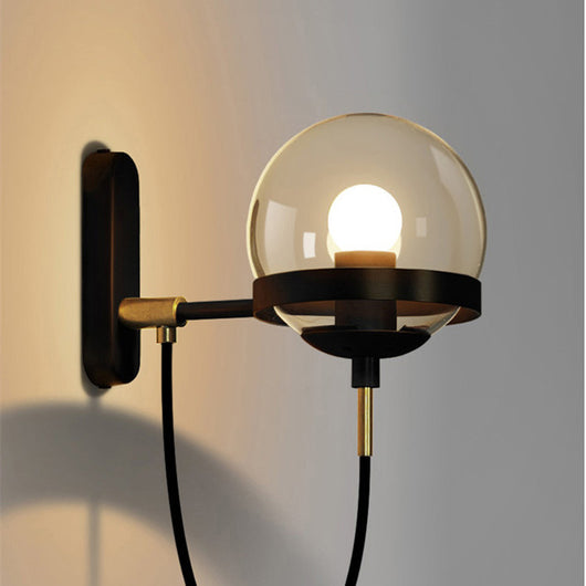 Lámpara de Pared Esfera de Vidrio Estilo Retro para Hoteles y Dormitorios - Image 9