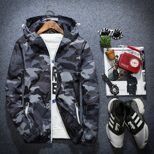 Chaqueta Camuflaje Hombre con Capucha y Cremallera Luminosa - Abrigo Casual de Primavera - Image 23