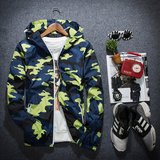Chaqueta Camuflaje Hombre con Capucha y Cremallera Luminosa - Abrigo Casual de Primavera - Image 25