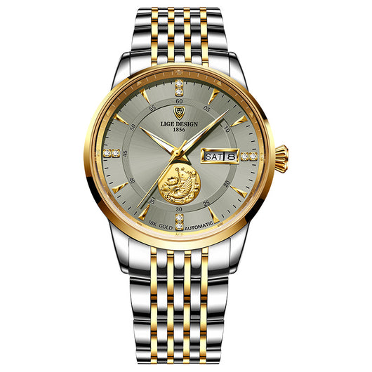 Reloj Mecánico Automático Fish Leap Longmen con Doble Calendario e Impermeabilidad - Image 8