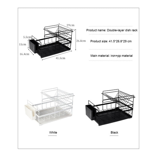 Escurridor de Cocina Doble Nivel en Metal - Organizador de Platos y Vajilla - Image 3